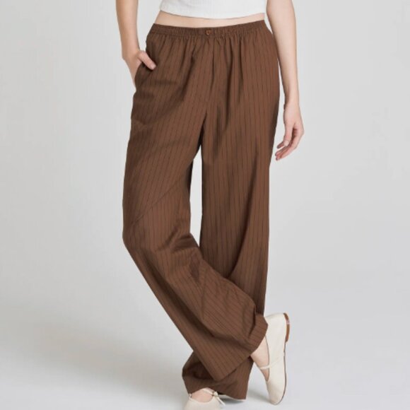 Billie Stripe Pull-On Cotton Pants - Picture 1 of 4